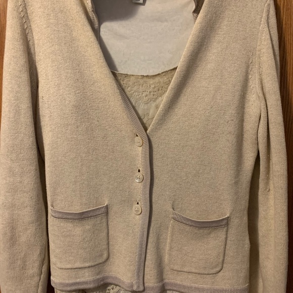 Cotton and cashmere cardigan hangs loose fits 8-10 petite - Picture 2 of 5